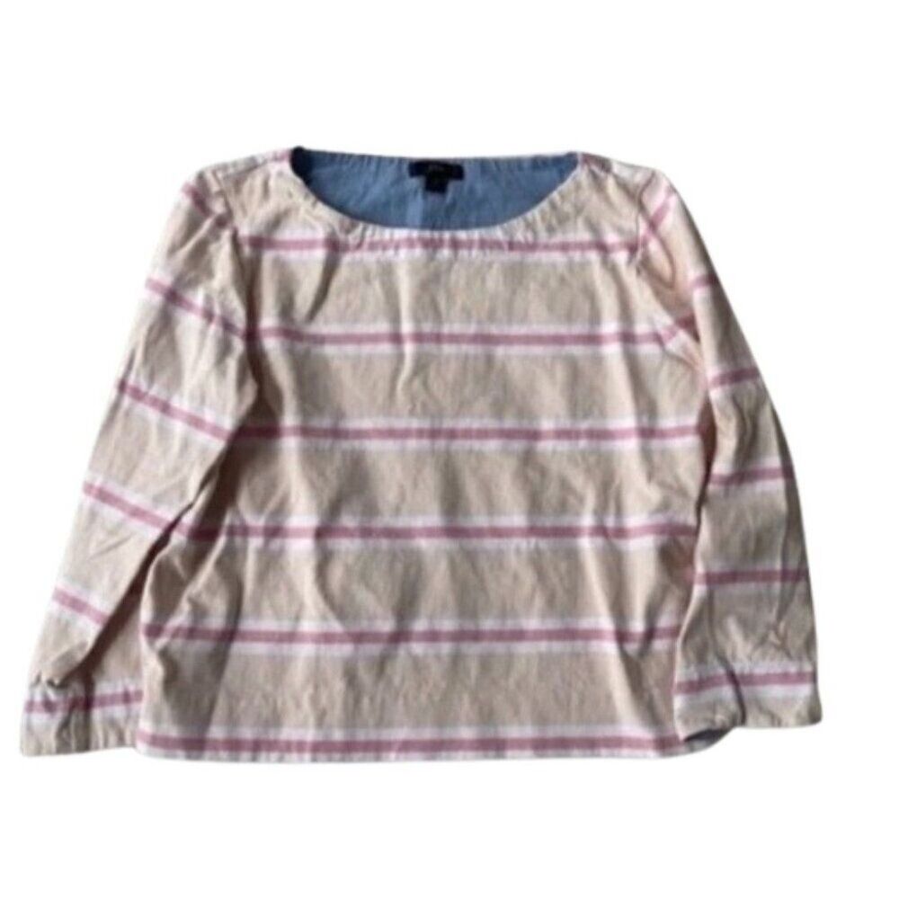 J Crew women’s scoop neck striped long sleeve shirt size medium